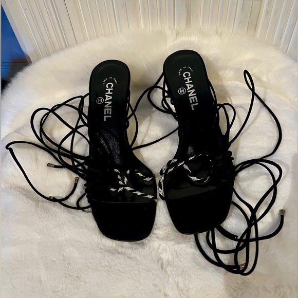 Chanel Suede Ankle Straps Sandals - Picture 5 of 5